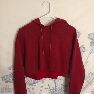 Red cropped hoodie